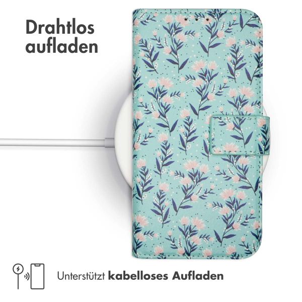 imoshion Design Klapphülle iPhone SE (2022 / 2020) / 8 / 7 / 6(s) - Blue Flowers