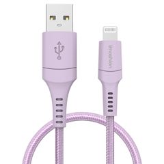 imoshion ﻿Lightning- auf USB-Kabel – nicht MFi-zertifiziert – Geflochtenes Gewebe – 1 m – Lila