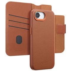 Accezz 2-in-1 Klapphülle aus Leder mit MagSafe Apple iPhone 16e - Sienna Brown
