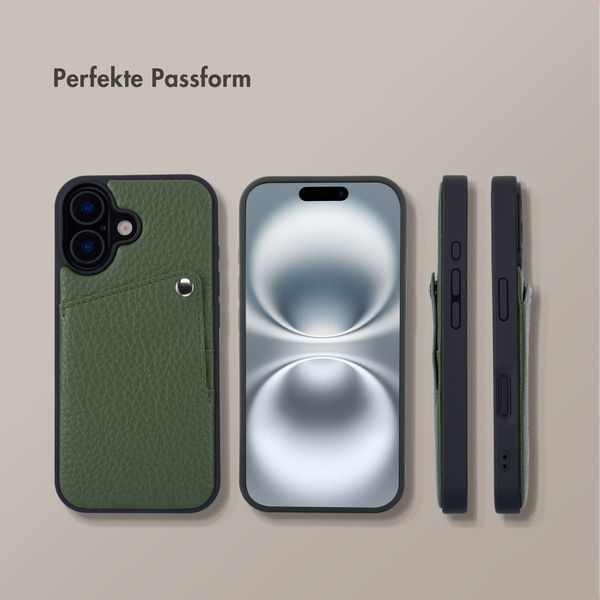 Selencia Riva Back Cover mit Kartenfach Apple iPhone 16 - Sage Green