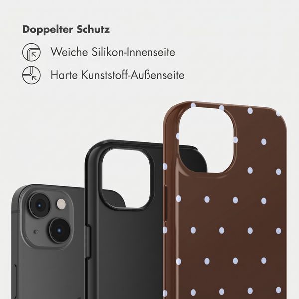 Selencia Vivid Back Cover Apple iPhone 14 - Happy Dots Chocolate
