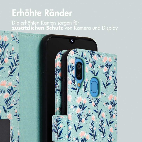 imoshion Design Klapphülle Samsung Galaxy A40 - Blue Flowers