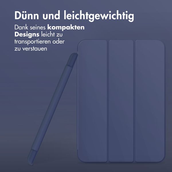 Accezz Smarte Klapphülle aus Silikon für das iPad Air 11 Zoll (2024) M2 / Air 5 (2022) / iPad Air 4 (2020) - Dunkelblau