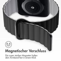 imoshion Magnetisches Silikonarmband für das  Apple Watch Series 1 t/m 11 / SE / Ultra (44/45/46/49 mm) - Schwarz / Grau