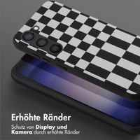 Selencia SilikonHülle design mit abnehmbarem Band Samsung Galaxy S23 - Irregular Check Black