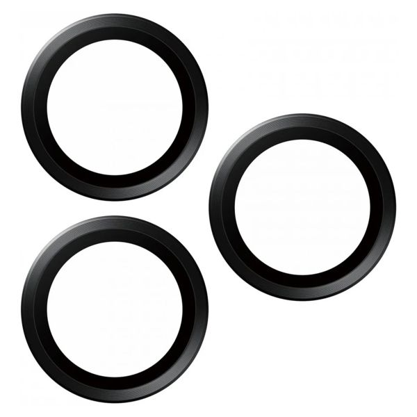 PanzerGlass Kameraprotektor Hoops Optic Rings für das Apple iPhone 15 Pro / 15 Pro Max - Black Titanium