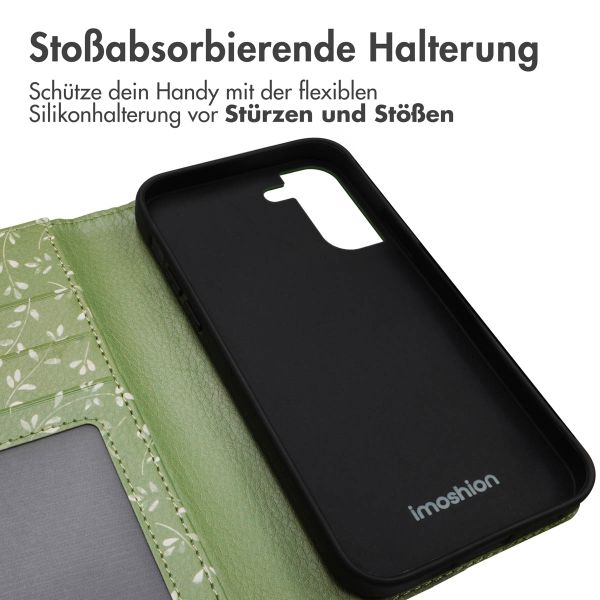 imoshion Design Klapphülle für das Samsung Galaxy S21 FE - Green Flowers