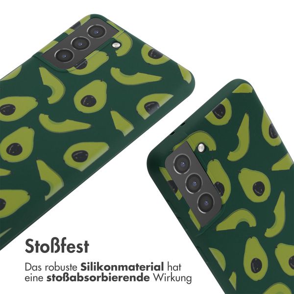 imoshion Silikonhülle design mit Band für das Samsung Galaxy S21 Plus - Avocado Green