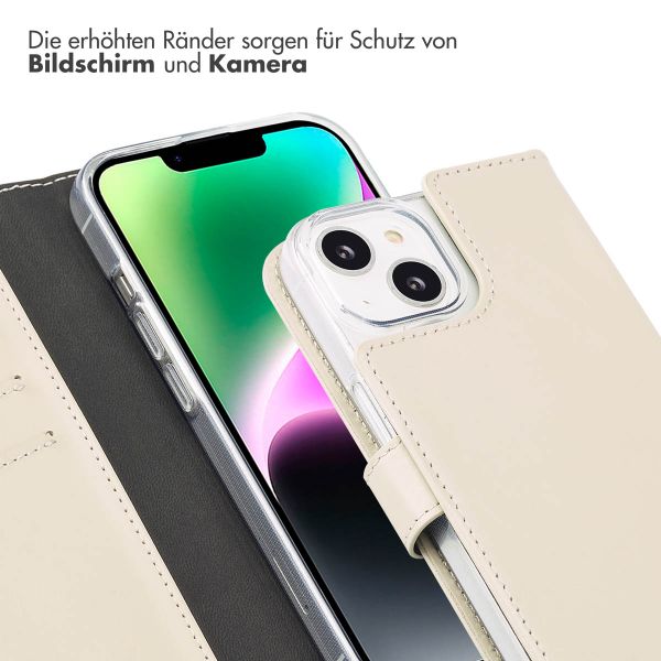 Selencia Echtleder Klapphülle für das iPhone 14 - Greige