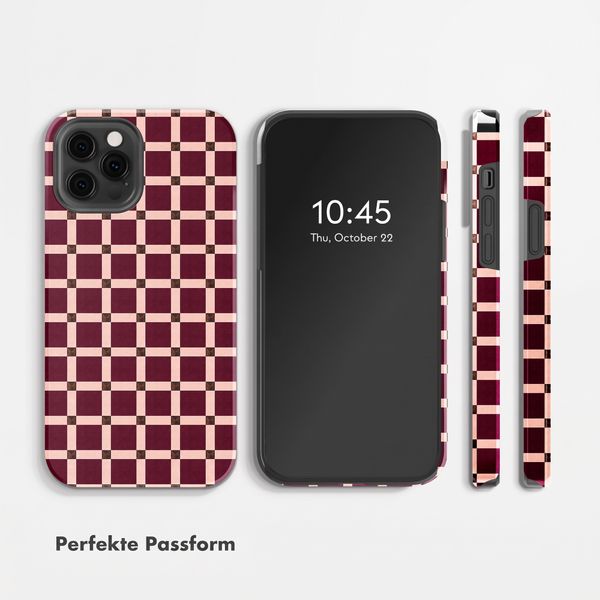 Selencia Vivid Back Cover Apple iPhone 12 (Pro) - Check This Burgundy