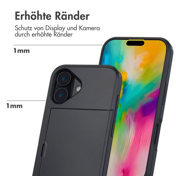 imoshion Backcover mit Kartenfach Apple iPhone 16 - Schwarz