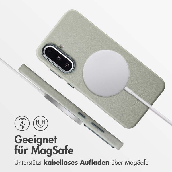 Accezz MagSafe Leather Backcover Samsung Galaxy A36 / A56 - Light Grey