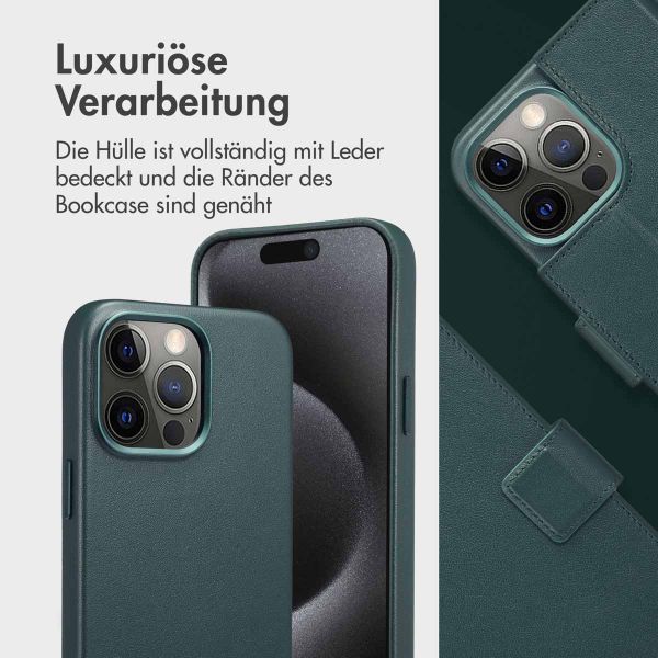 Accezz 2-in-1 Klapphülle aus Leder mit MagSafe Apple iPhone 15 Pro Max - Cedar Green