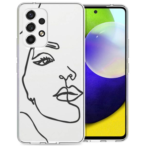 imoshion  Design Hülle für das Samsung Galaxy A53 - Line Art Woman White