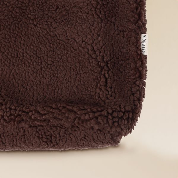 Selencia Zaya Tote Bag - Teddy Laptoptasche 16 Zoll - Choco Brown