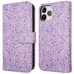 imoshion Design Klapphülle Apple iPhone 12 (Pro) - Purple White Flowers