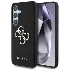 Guess 4G Metal Logo Saffiano Backcover Samsung Galaxy S25 - Schwarz