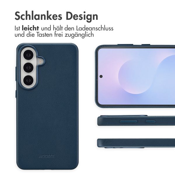 Accezz MagSafe Leather Backcover Samsung Galaxy S26 Plus - Nightfall Blue