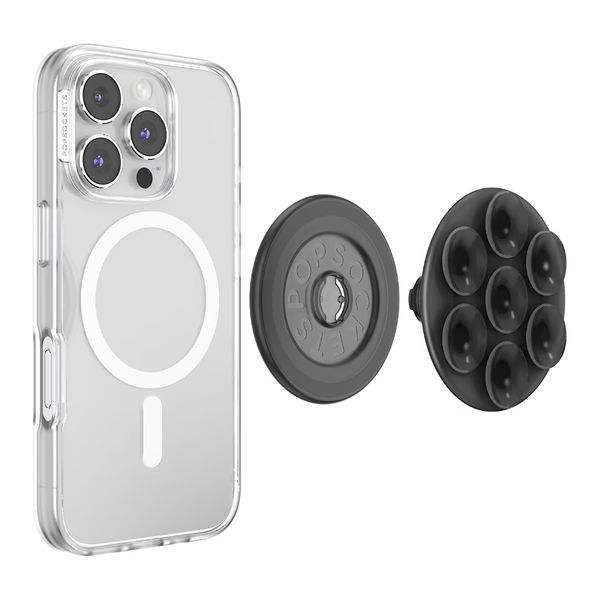 PopSockets Suck-Up Grip & Mount - MagSafe Saugnapf - Translucent Black