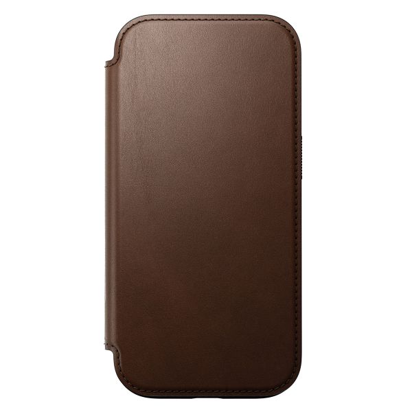 Nomad Modern Leather Folio Klapphülle für das iPhone 16 Pro - Brown