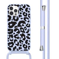 imoshion Silikonhülle design mit Band für das Apple iPhone 12 (Pro) - Animal Lila