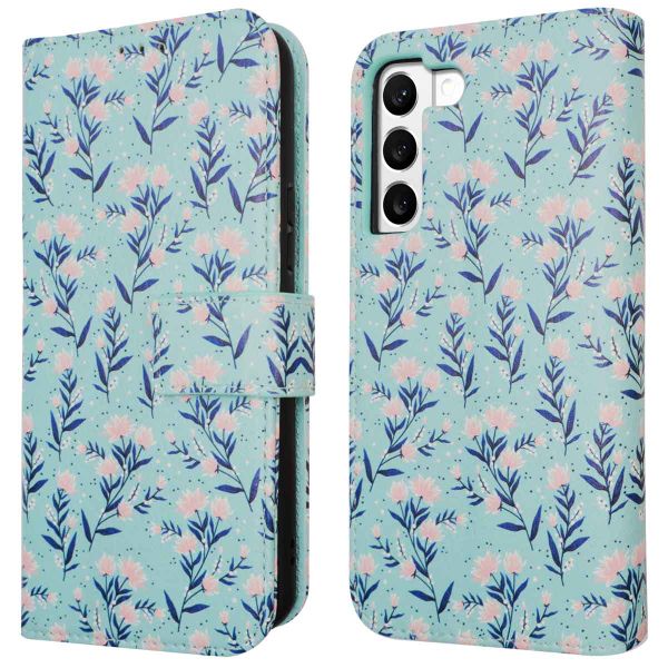 imoshion ﻿Design Klapphülle für das Samsung Galaxy S22 - Blue Flowers