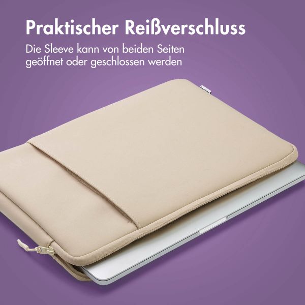 imoshion Laptop Hülle 15-16 Zoll - Laptop Sleeve mit Fach - Sandstone