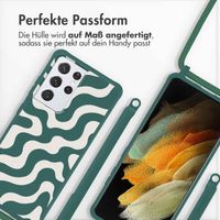 imoshion SilikonHülle design mit Band Samsung Galaxy S21 Ultra - Petrol Green Groovy