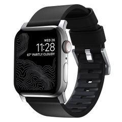 Nomad Active Pro Band für die Apple Watch Series 1 bis 10 / SE / Ultra (2) (44/45/46/49 mm) - Schwarz/Silber