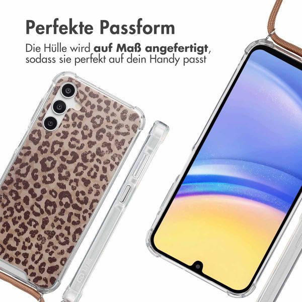 imoshion Design Hülle mit Band Samsung Galaxy A15 (5G) - Leopard Mood