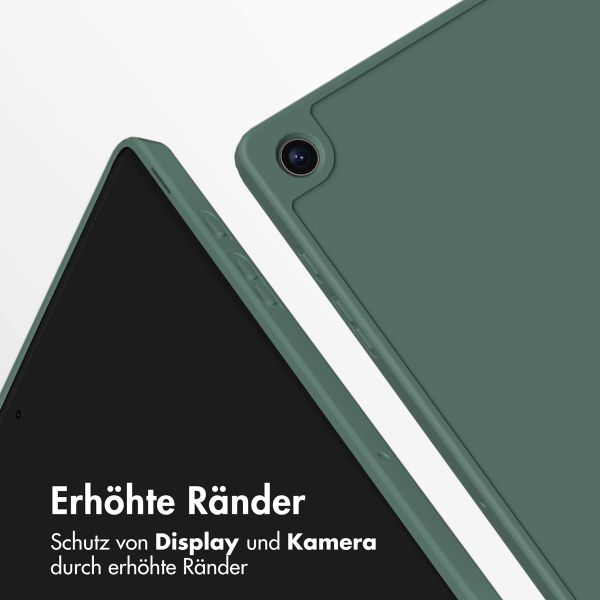 Accezz Smarte Klapphülle aus Silikon Samsung Galaxy Tab A9 8.7 Zoll - Dunkelgrün