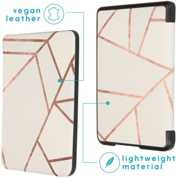 imoshion Design Slim Hard Case Klapphülle Kobo Clara HD - White Graphic