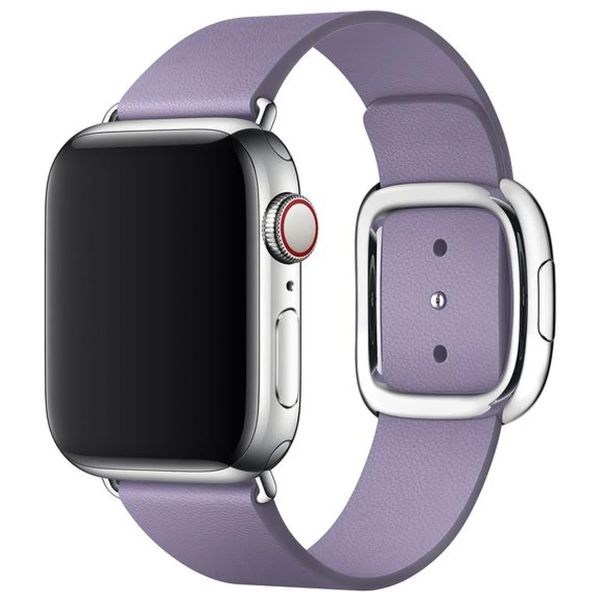 Apple Leather Band Modern Buckle für die Apple Watch Series 1-9 / SE - 38/40/41 mm / Series 10 - 42 mm - Größe S - Lila