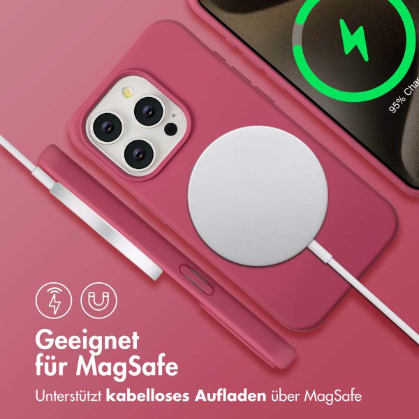 imoshion Color Backcover mit abnehmbarem Handykette und MagSafe Apple iPhone 15 Pro - Raspberry