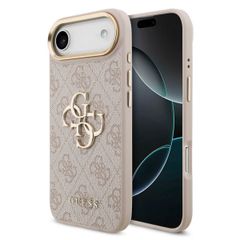 Guess 4G Metal Logo Back Cover Apple iPhone Air - Gold Edge - Pink