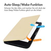 imoshion Canvas Sleepcover Klapphülle Kobo Nia - Glitter Gold