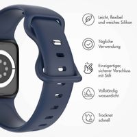 imoshion Silikon-Armband⁺ für  Apple Watch Series 1 t/m 9 / SE (38/40/41 mm) | Series 10 / 11 (42 mm) - Größe S/M - Midnight