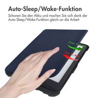 imoshion Slim Soft Case Klapphülle Pocketbook Touch Lux 5 / HD 3 / Basic Lux 4 / Vivlio Lux 5 - Dunkelblau