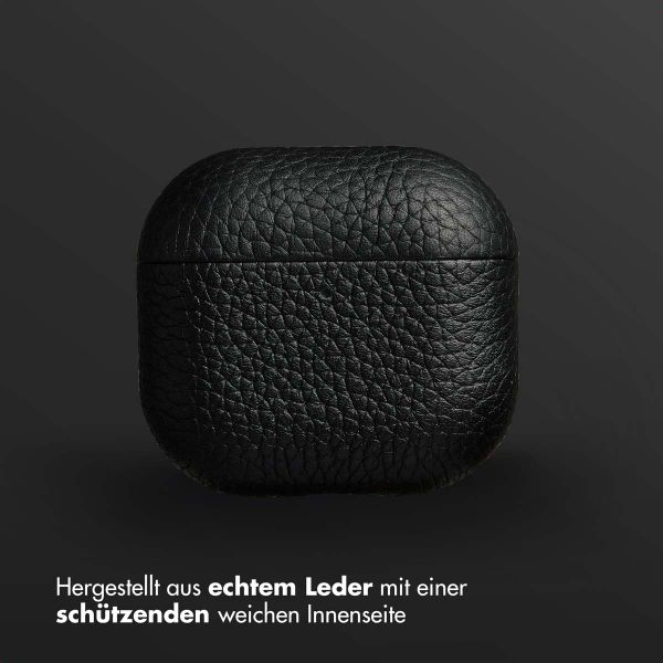 Accezz Echtes Leder Case Apple AirPods 4 - Schwartz