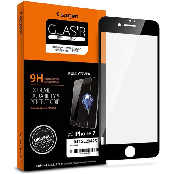 Spigen GLAStR Full Cover Screen Protector Schwarz für iPhone 8 / 7