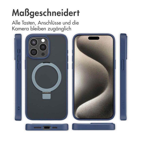 Accezz Ring Stand Backcover mit MagSafe Apple iPhone 15 Pro Max - Blau