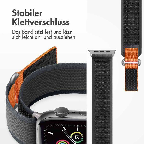 imoshion Nylon Trail Armband für das  Apple Watch Series 1 t/m 11 / SE / Ultra (44/45/46/49 mm) - Black / Grey
