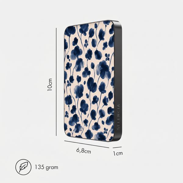 Selencia Vivid Powerbank 5.000 mAh - MagSafe und Qi - Black / Midnight Blossom