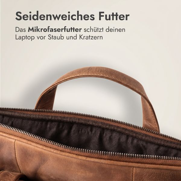 Accezz Leather Laptoptasche 16 Zoll - Cognac