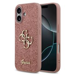 Guess 4G Metal Logo Back Cover mit Glitter Apple iPhone 17 - Rosa