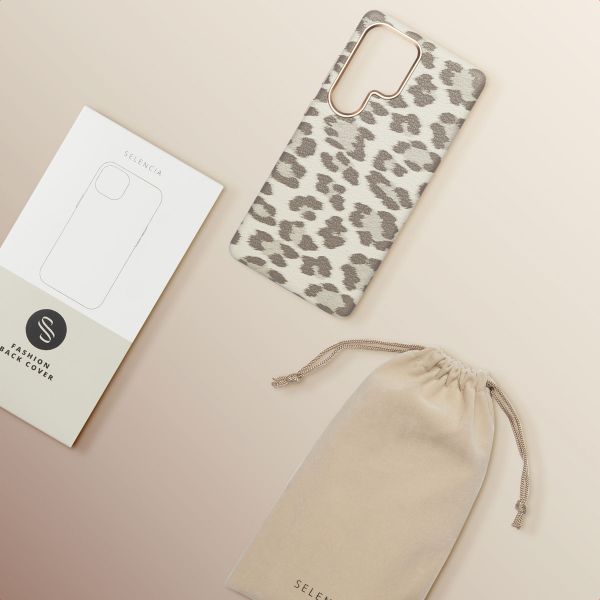 Selencia Sabi Backcover Leopardenmuster mit MagSafe Samsung Galaxy S25 Ultra - Soft Ivory