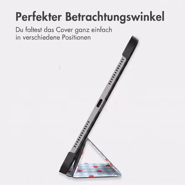 imoshion Design Trifold Klaphülle Apple iPad 9 (2021) 10.2 Zoll / iPad 8 (2020) 10.2 Zoll / iPad 7 (2019) 10.2 Zoll - Cherry Check