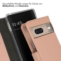 Selencia Echtleder Klapphülle für das Google Pixel 7 - Dusty Pink