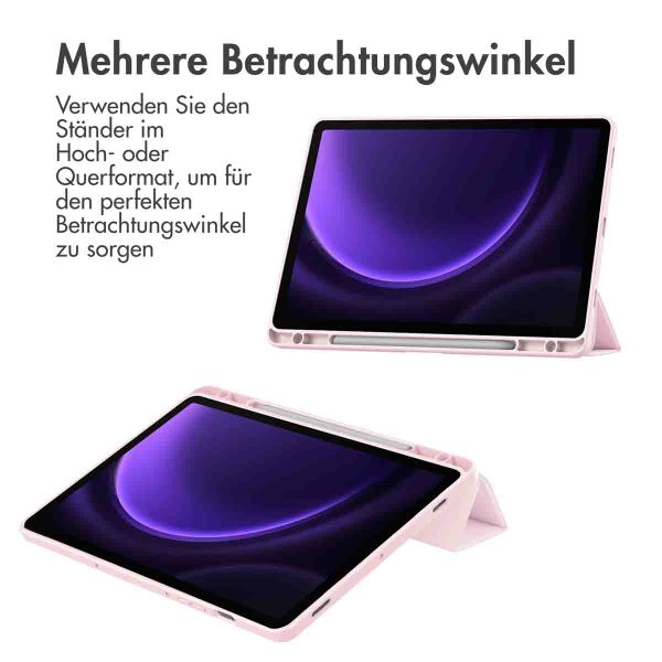 imoshion Trifold Hardcase Klapphülle Samsung Galaxy Tab S9 11.0 Zoll / Tab S10 FE / S9 FE 10.9 Zoll - Rosa