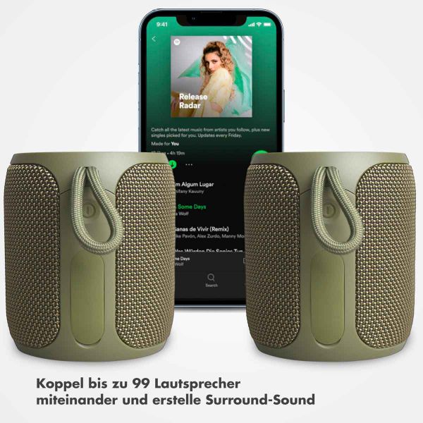 Selencia AquaPlay Bluetooth-Lautsprecher - Drahtloser Lautsprecher - Wasserdicht - Army Green